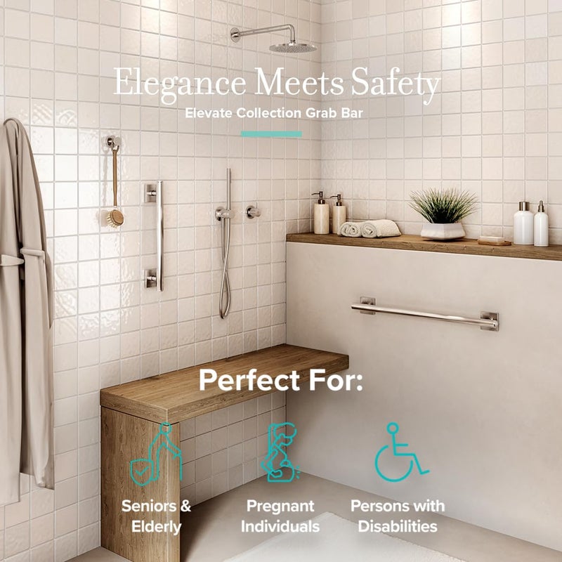 Gatco 950 Elevate, Grab Bar, 12â€, Satin Nickel - Image 4